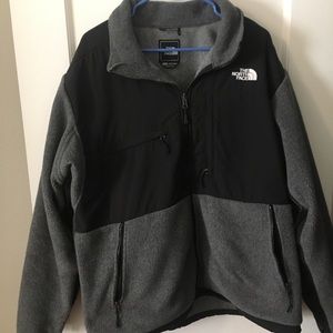 MENS NORTH FACE DENALI GRAY FLEECE JACKET XL